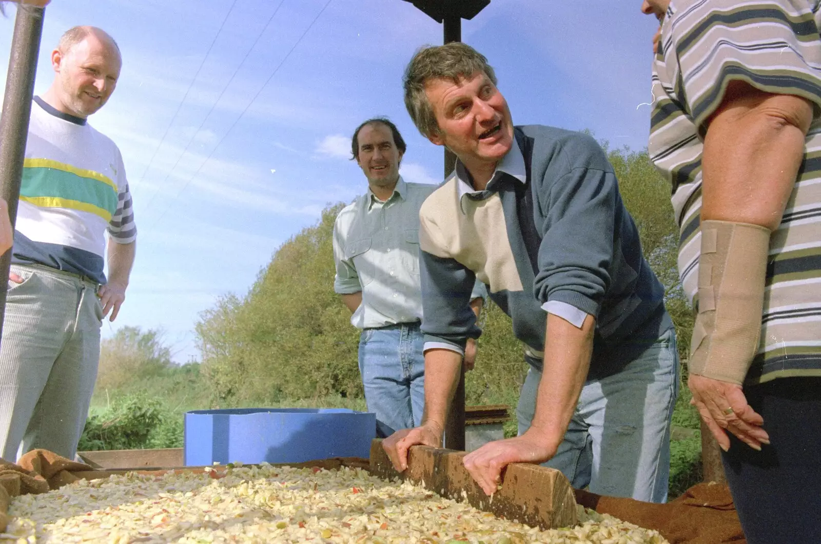 More tamping down, from Cider Making With Geoff and Brenda, Stuston, Suffolk - 10th September 1998