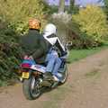 Geoff heads off on the bike, Cider Making With Geoff and Brenda, Stuston, Suffolk - 10th September 1998