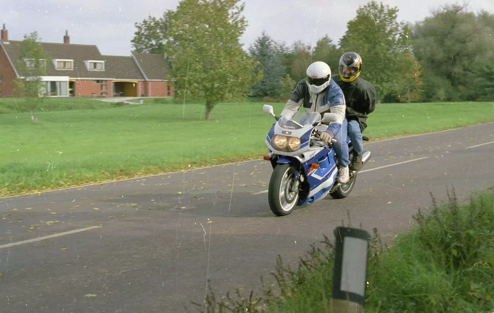 Geoff speeds up Old Bury Road, from Cider Making With Geoff and Brenda, Stuston, Suffolk - 10th September 1998