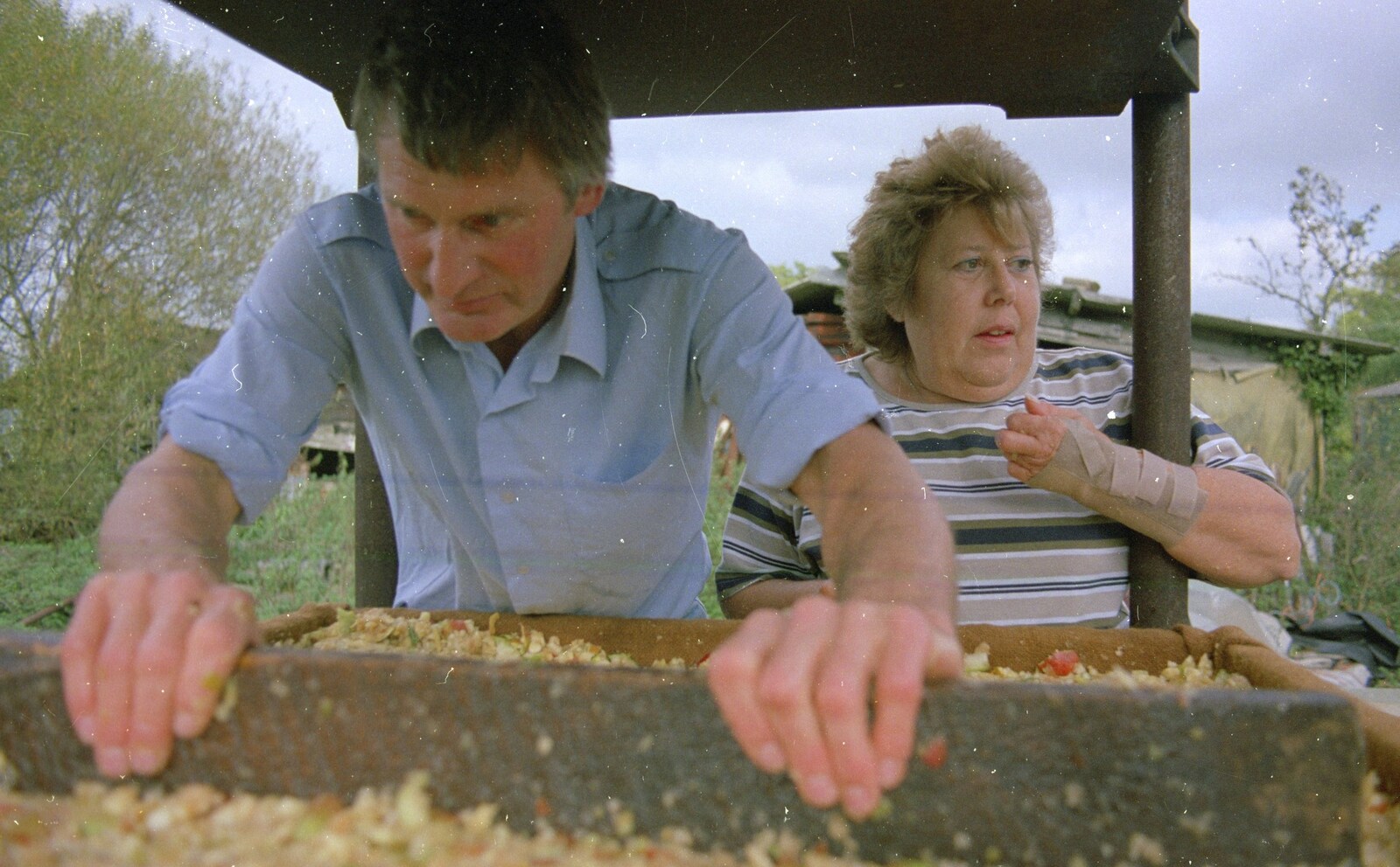Intensive apple squashing from Cider Making With Geoff and Brenda, Stuston, Suffolk - 10th September 1998