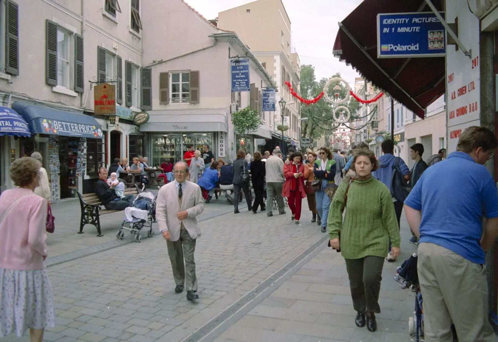 Gibraltar town centre, from The CISU Massive do Malaga, Spain - November 14th 1998