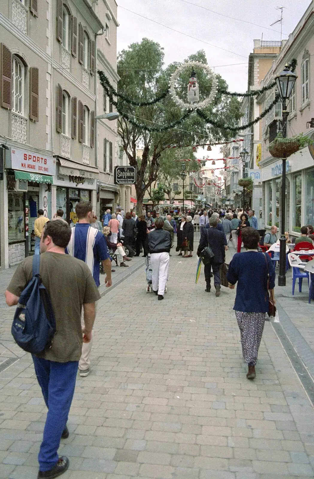 A Gibraltar street has its Christmas lights up, from The CISU Massive do Malaga, Spain - November 14th 1998