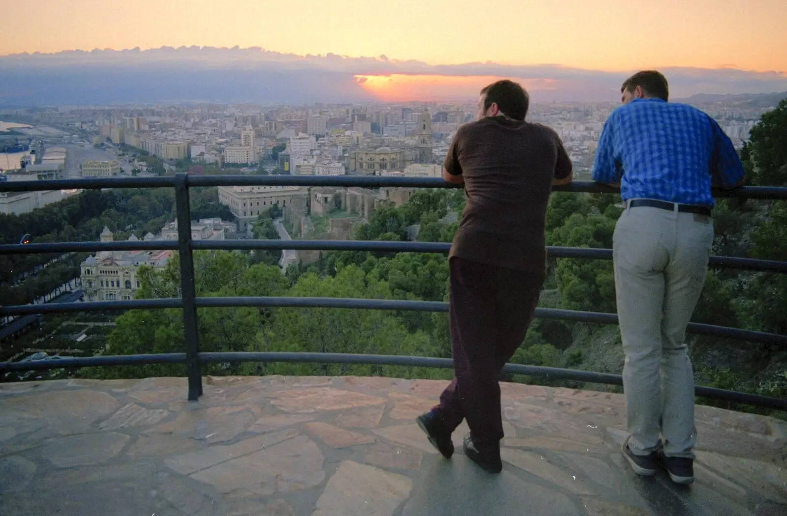 Jason and Jon survey the view, from The CISU Massive do Malaga, Spain - November 14th 1998