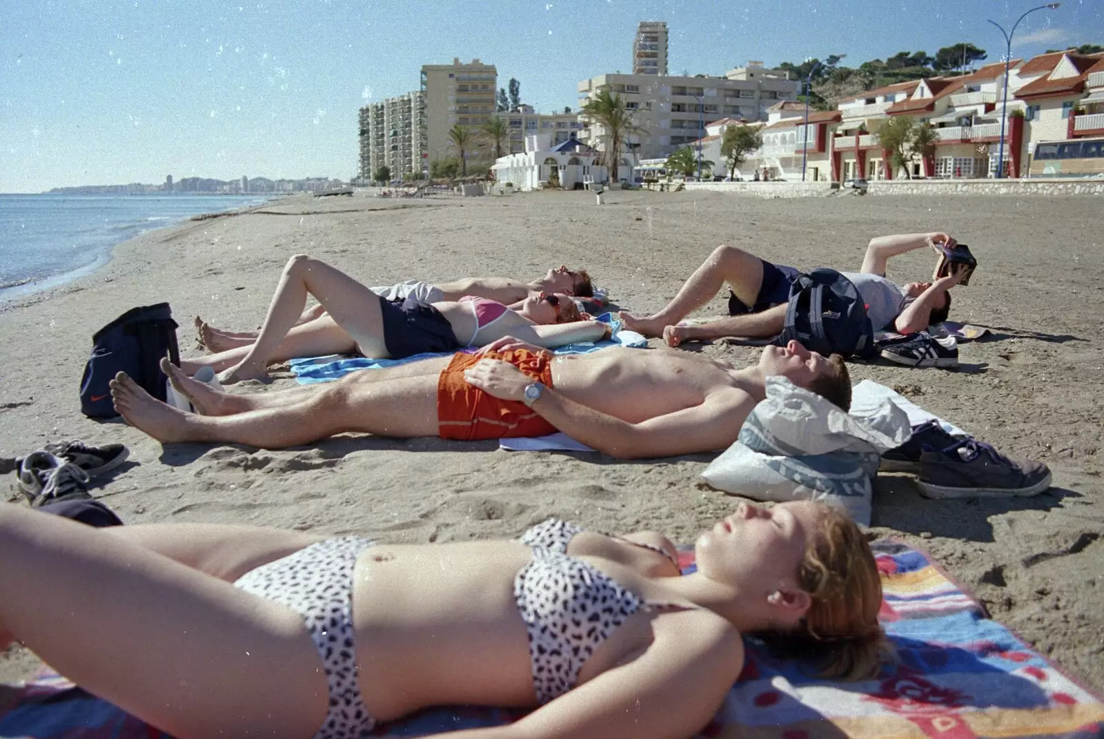 We're the only ones sunbathing, from The CISU Massive do Malaga, Spain - November 14th 1998