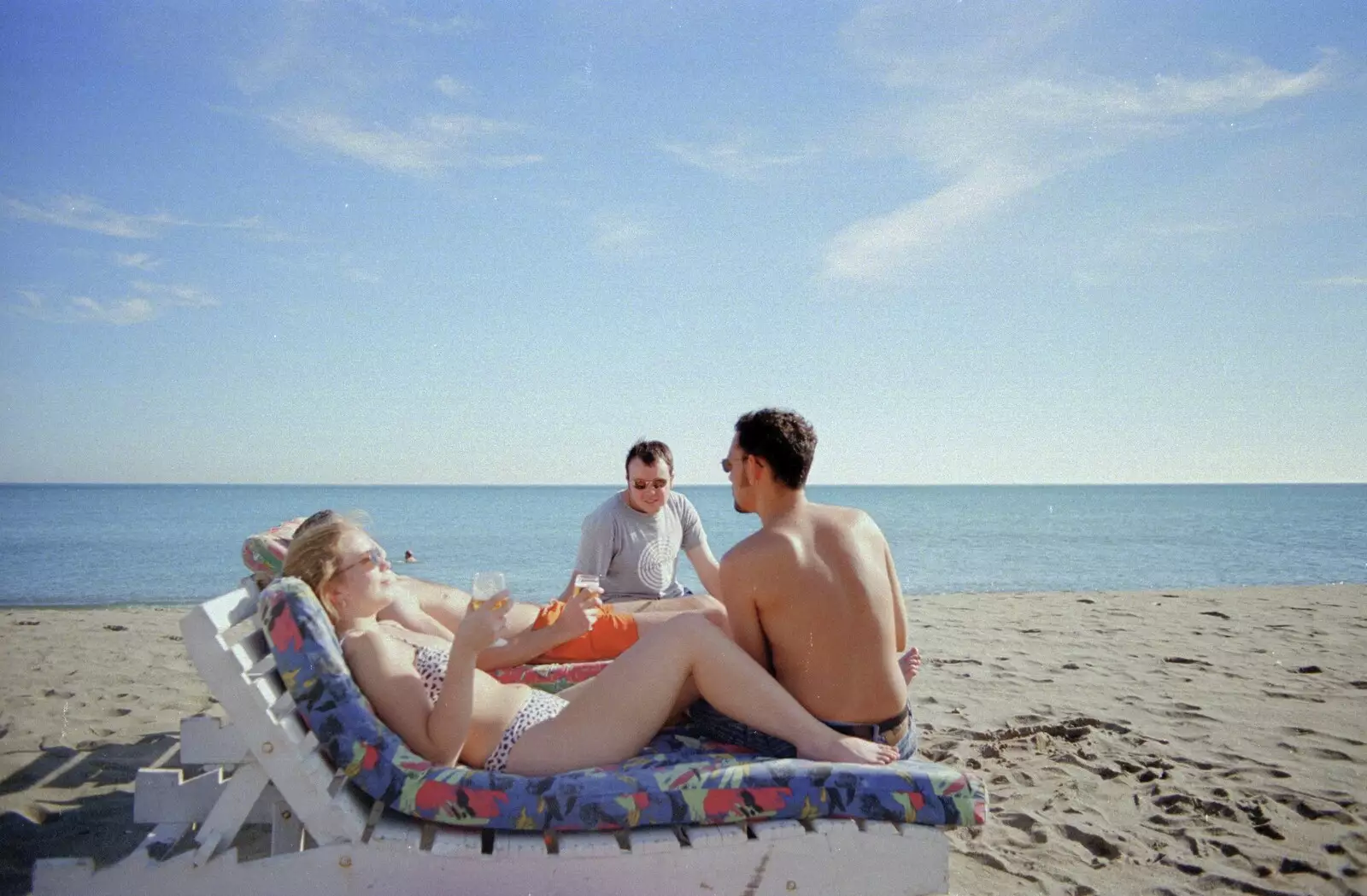 Beers on the beach, from The CISU Massive do Malaga, Spain - November 14th 1998