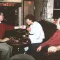 Peter and Wavy light up cigars as Ian looks on, Brome Swan Christmas, Suffolk - December 1998