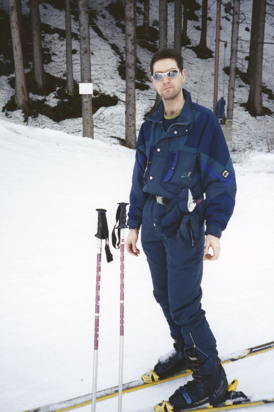 Skiing With Sean, Chamonix, Haute-Savoie, France - 15th March 1999: Sean does a proper ski pose