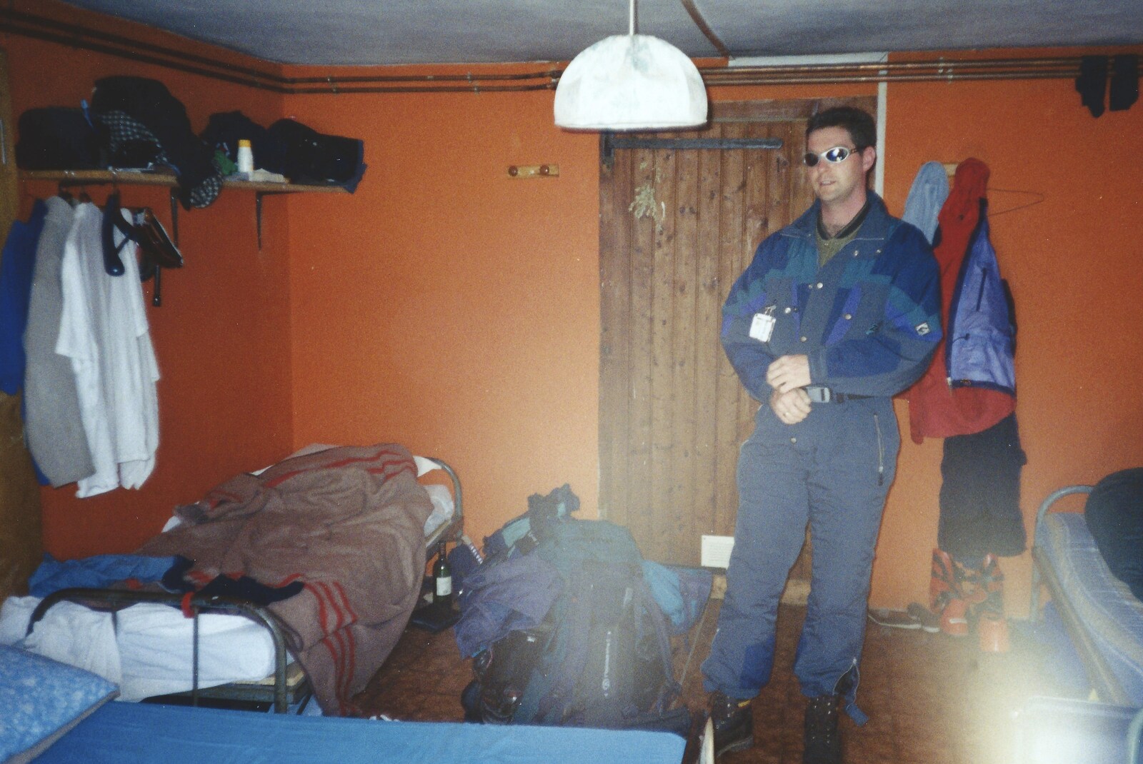 Skiing With Sean, Chamonix, Haute-Savoie, France - 15th March 1999: Sean is geared up in the dormitory room we're in
