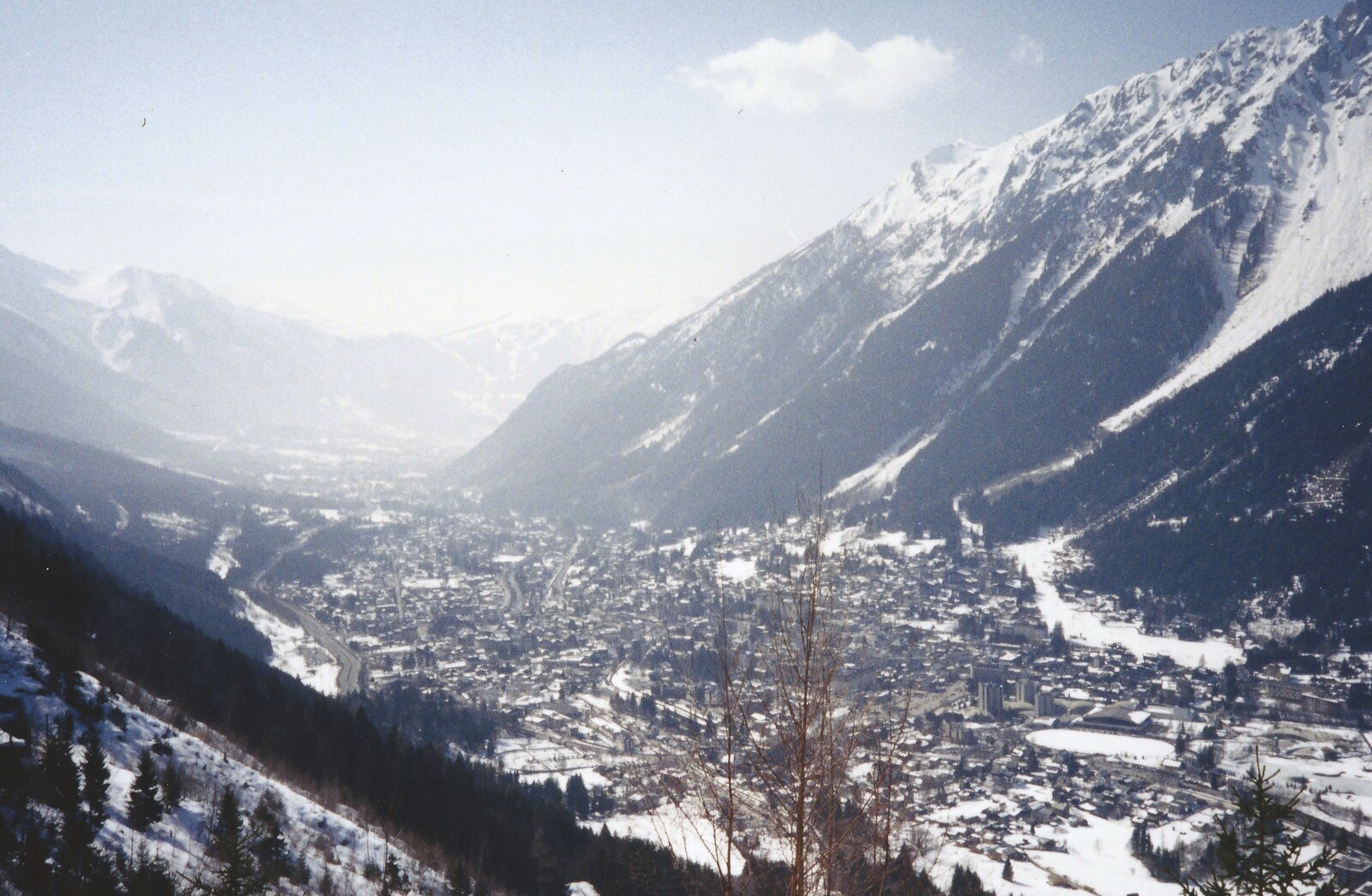 Skiing With Sean, Chamonix, Haute-Savoie, France - 15th March 1999: A view of Chamonix from up the teleferique