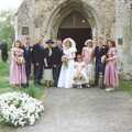 A big group photo outside the church, Debbie's Wedding, Suffolk - 12th June 1999