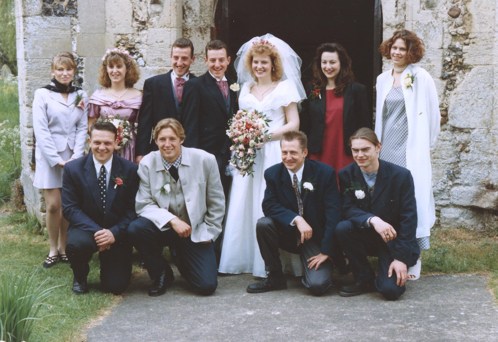 A wedding group photo from Debbie's Wedding, Suffolk - 12th June 1999