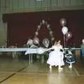 A bridesmaid runs around, Debbie's Wedding, Suffolk - 12th June 1999