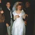 Debbie in a wedding dress, Debbie's Wedding, Suffolk - 12th June 1999