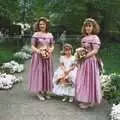 The bridesmaids in the churchyard, Debbie's Wedding, Suffolk - 12th June 1999