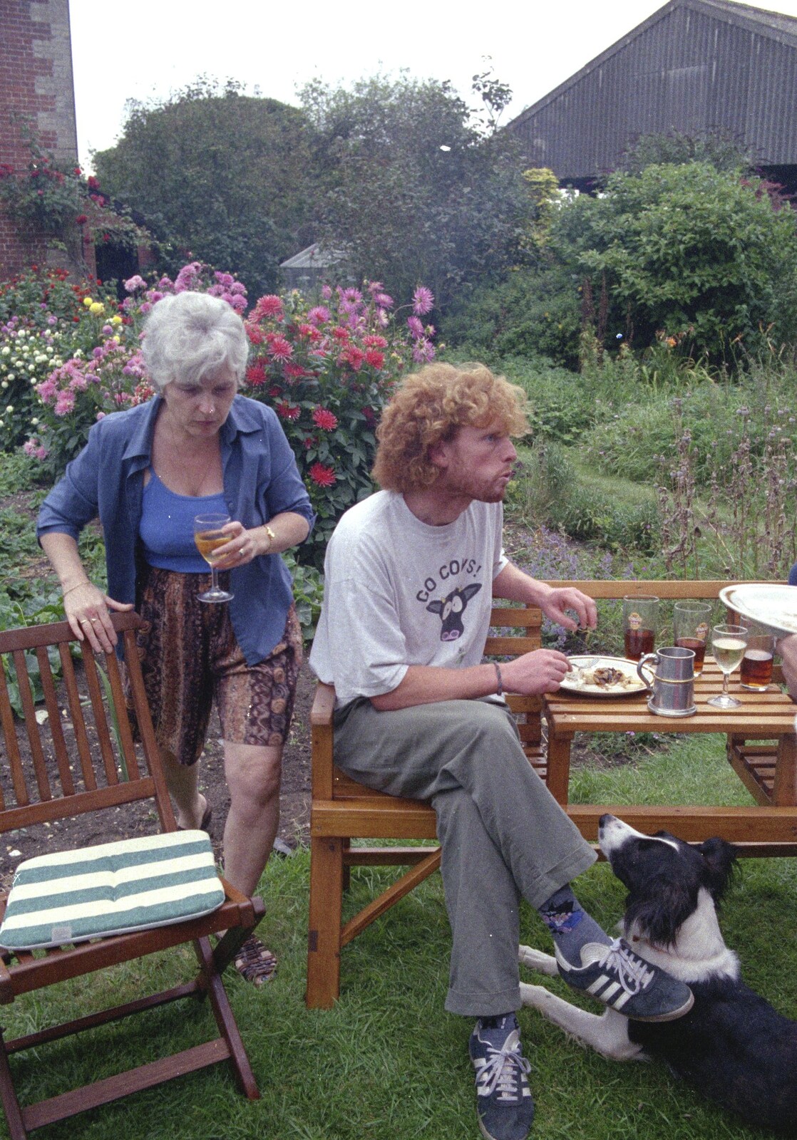 Spammy, Wavy, and Wellard the dog from A Mortlock Barbeque and a CISU Party, Suffolk - 11th July 1999