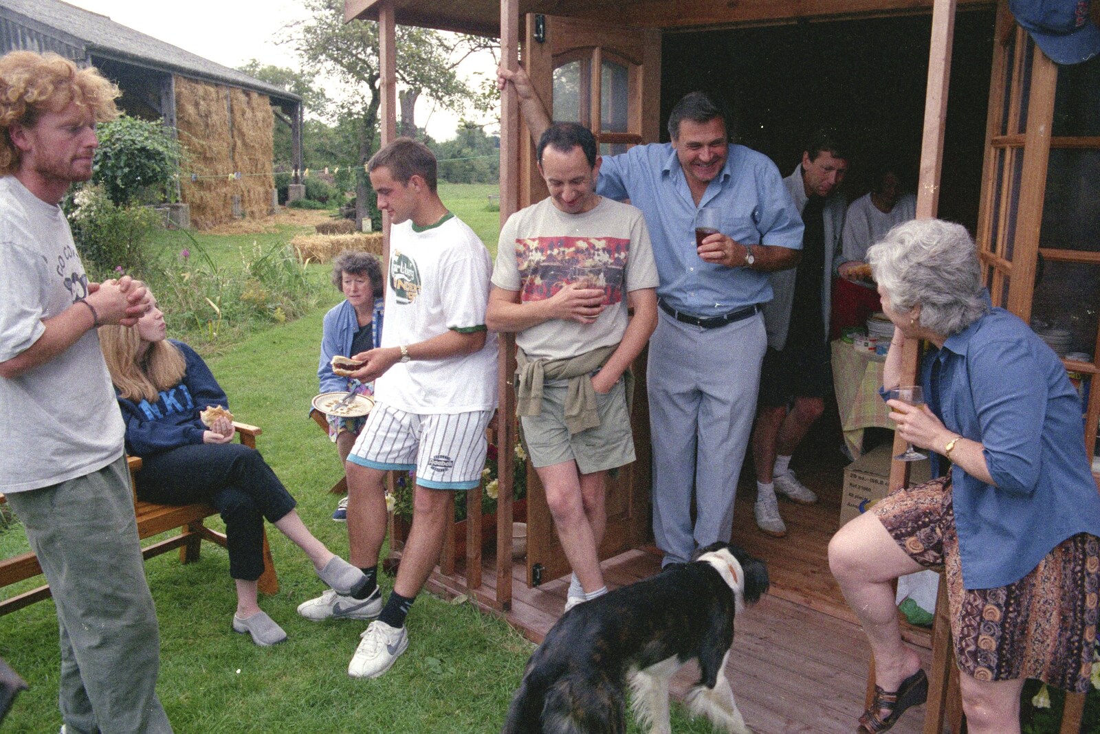 Hanging out in the summer-house from A Mortlock Barbeque and a CISU Party, Suffolk - 11th July 1999