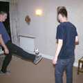 There's a kickabout in the dining room, A Mortlock Barbeque and a CISU Party, Suffolk - 11th July 1999