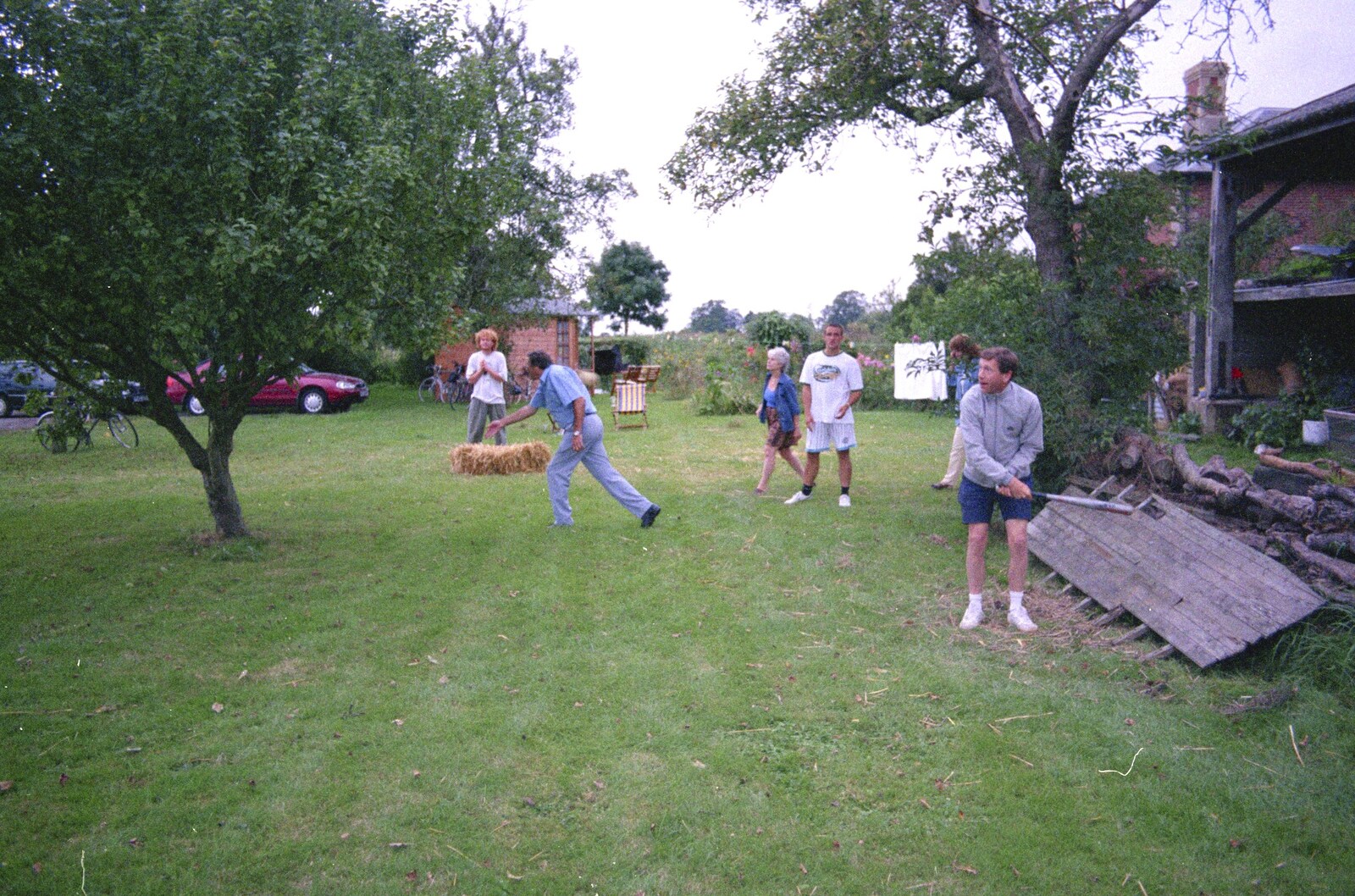 Alan does a bit of fielding from A Mortlock Barbeque and a CISU Party, Suffolk - 11th July 1999