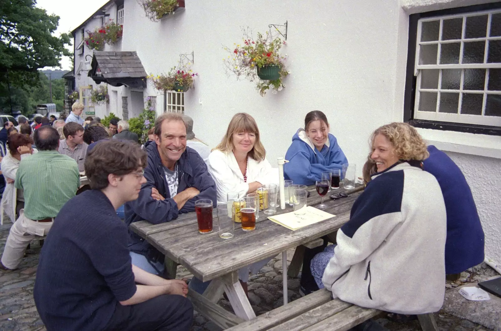 Outside the Royal Oak in Meavy, from A Total Eclipse of the Sun, Hoo Meavy, Devon - 11th August 1999