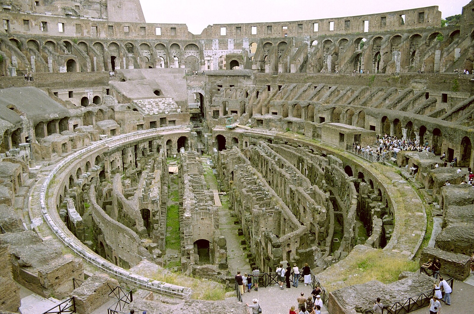 Tour groups mill around inside the Colosseum from A Working Trip to Rome, Italy - 10th September 1999