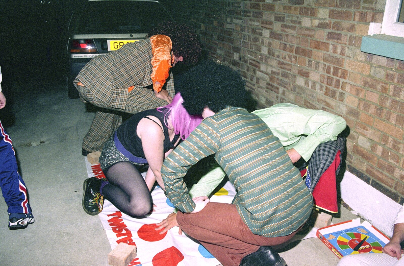 There's a tangle of Twister on the drive from "Dave's" CISU Fancy Dress Party, Finbar's Walk, Ipswich - 15th September 1999