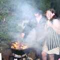 Serious barbeque fire action, "Dave's" CISU Fancy Dress Party, Finbar's Walk, Ipswich - 15th September 1999