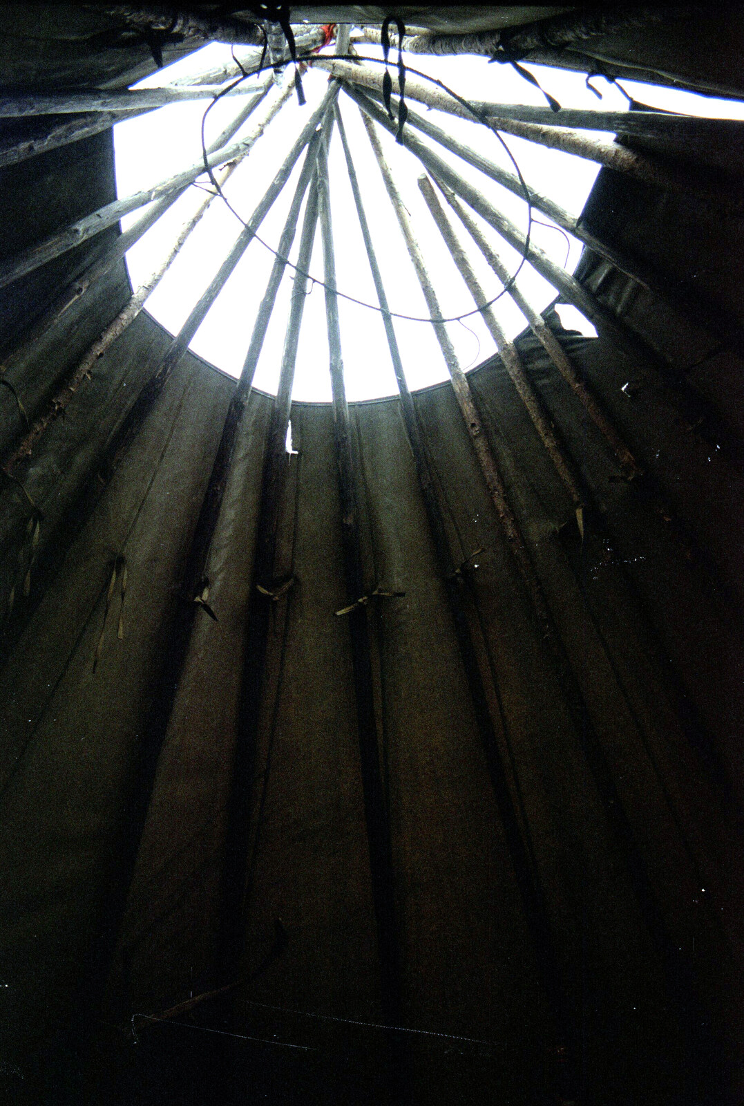 The light through the top of a Sami tent from A Trip to Rovaniemi and the Arctic Circle, Lapland, Finland - 28th November 1999