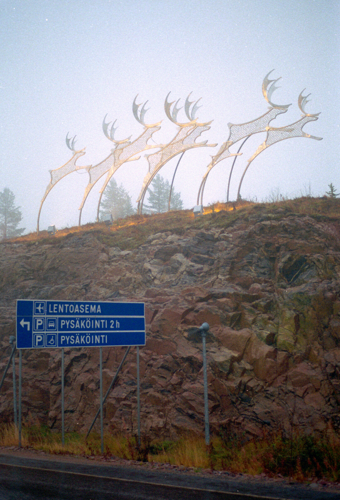 Leaping reindeer and Finnish road signs from A Trip to Rovaniemi and the Arctic Circle, Lapland, Finland - 28th November 1999