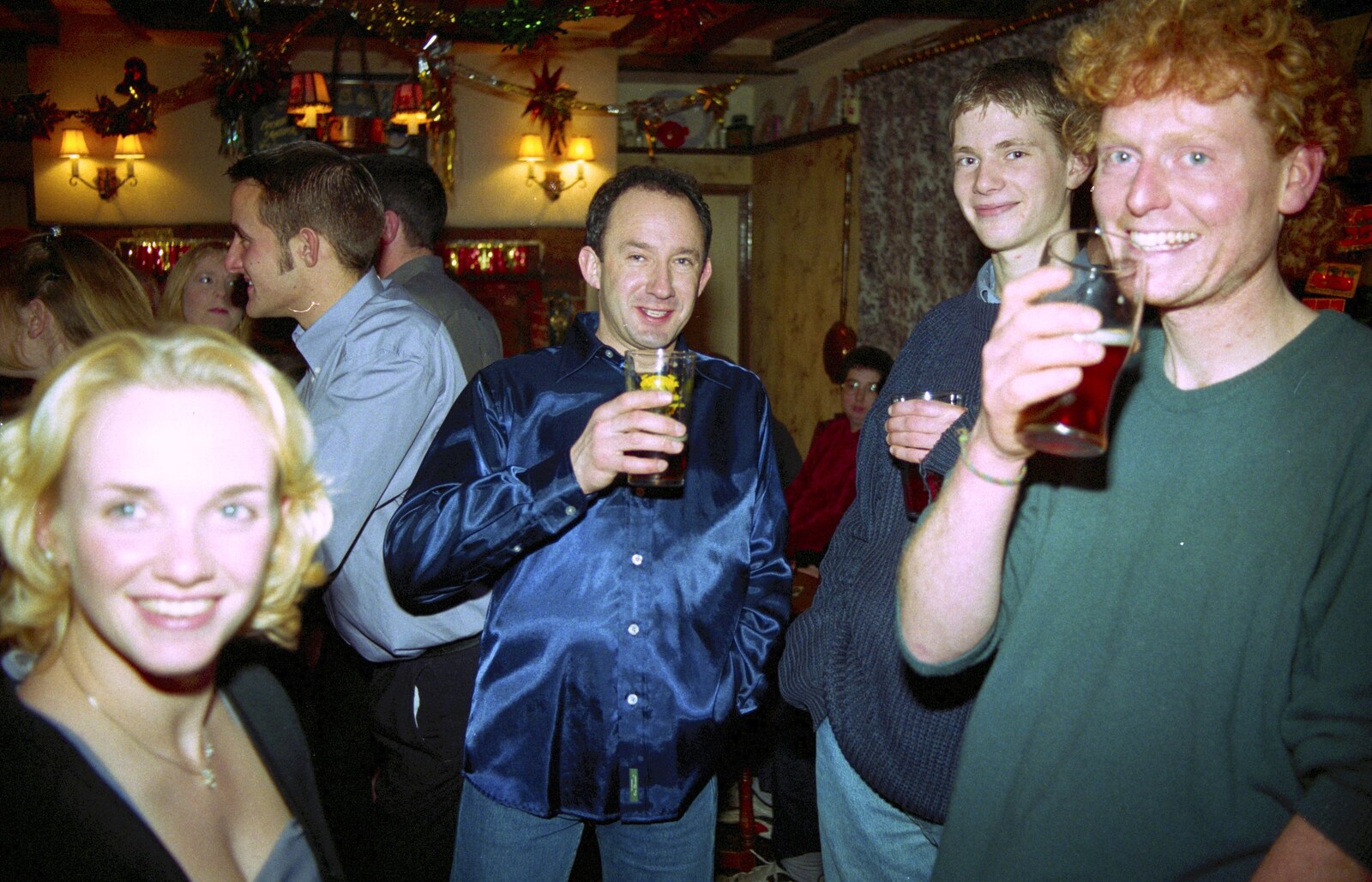 Emma, DH, The Boy Phil and Wavy from New Year's Eve at The Swan Inn, Brome, Suffolk - 31st December 1999