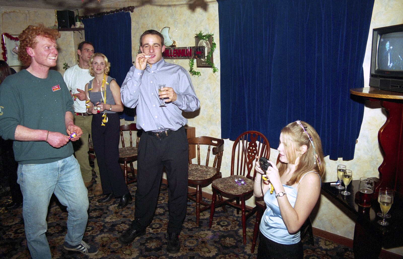 Wavy and Shane from New Year's Eve at The Swan Inn, Brome, Suffolk - 31st December 1999