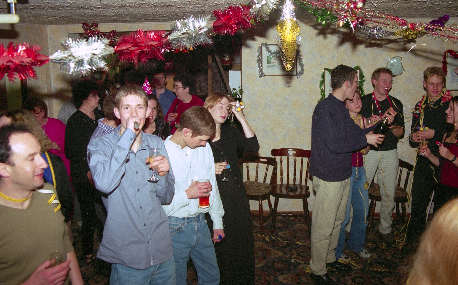 The Boy Phil's blowing a bit more from New Year's Eve at The Swan Inn, Brome, Suffolk - 31st December 1999