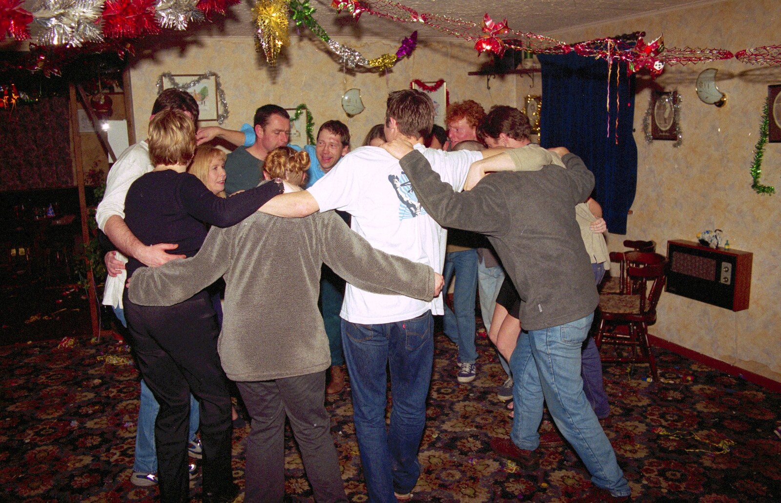 Another dancing scrum - Apple's in there somewhere from New Year's Eve at The Swan Inn, Brome, Suffolk - 31st December 1999