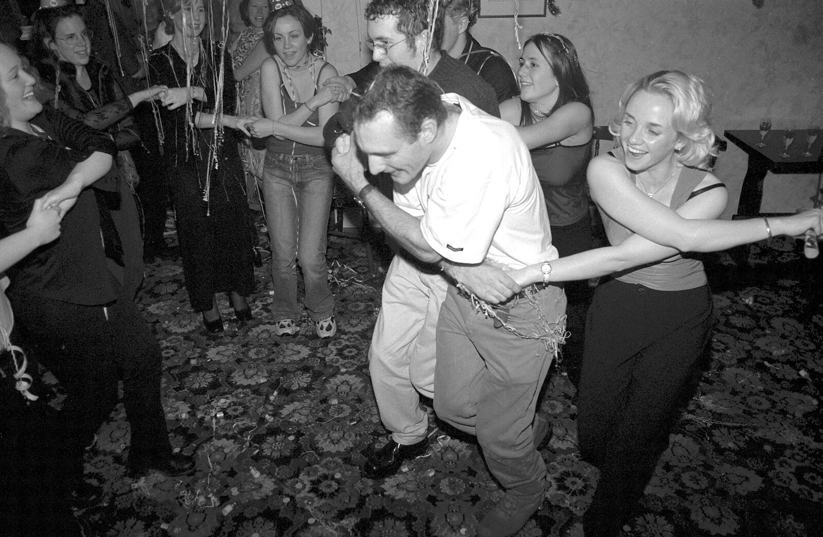 Marcus and Emma get down for Auld Lang Syne from New Year's Eve at The Swan Inn, Brome, Suffolk - 31st December 1999