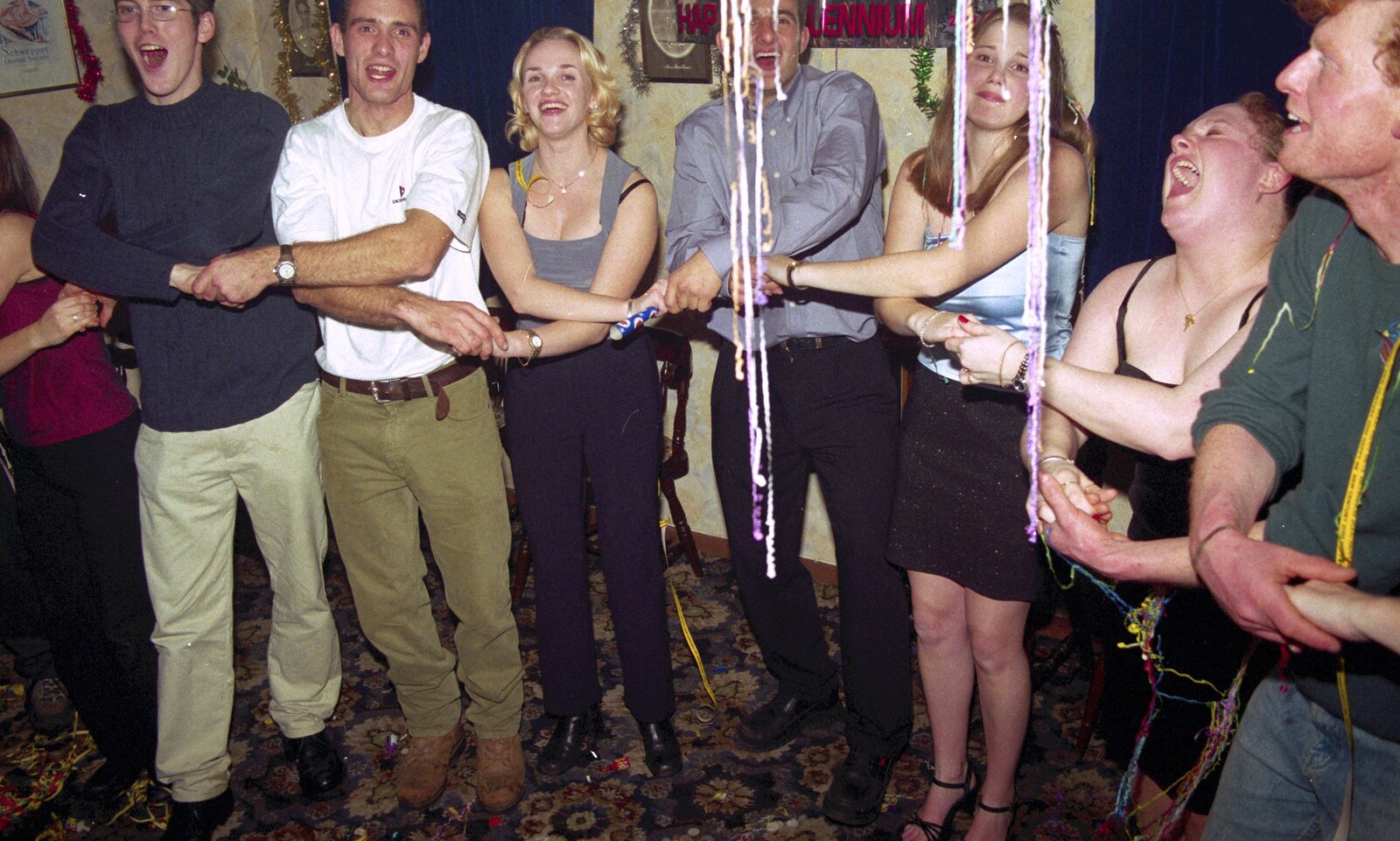 Some robust singing occurs from New Year's Eve at The Swan Inn, Brome, Suffolk - 31st December 1999