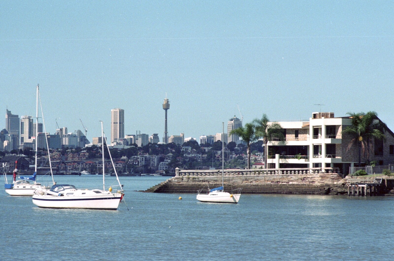 The Sydney Tower as seen from the Parramatta River from A Trip to the Blue Mountains, New South Wales, Australia - 12th April 2000