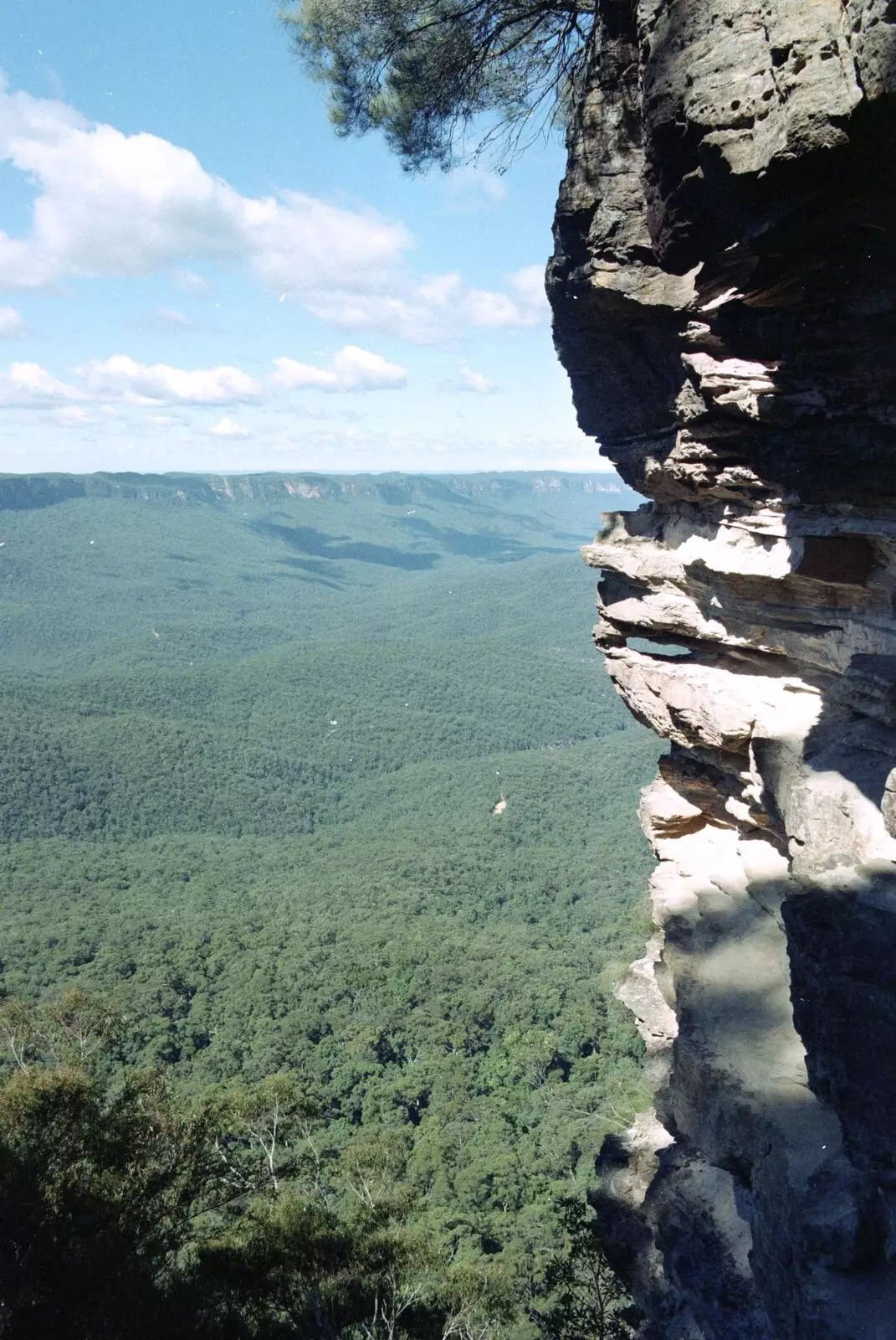 A rocky outcrop gives a sense of height, from A Trip to the Blue Mountains, New South Wales, Australia - 12th April 2000