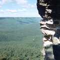 A rocky outcrop gives a sense of height, A Trip to the Blue Mountains, New South Wales, Australia - 12th April 2000