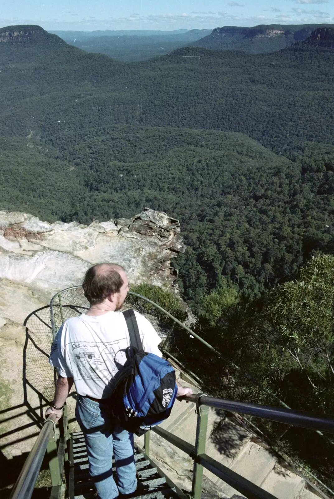 Dave looks around, from A Trip to the Blue Mountains, New South Wales, Australia - 12th April 2000