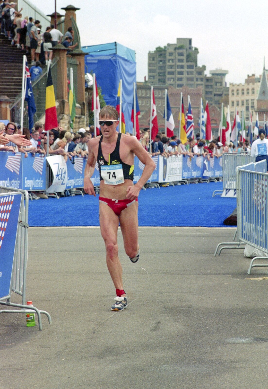 A runner comes in from Sydney Triathlon, Sydney, Australia - 16th April 2000