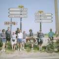 A BSCC Bike Ride to Gravelines, Pas de Calais, France - 11th May 2000, Group photo under the road signs of France