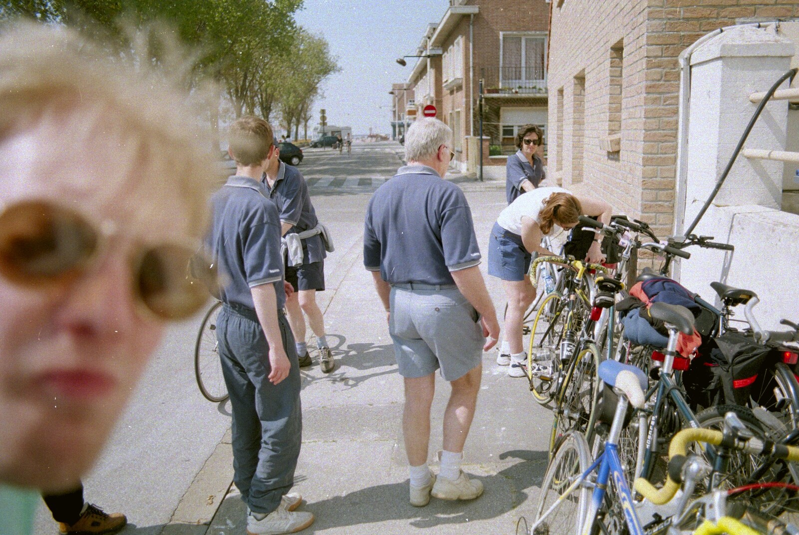 Paul sneaks in to the photo from A BSCC Bike Ride to Gravelines, Pas de Calais, France - 11th May 2000