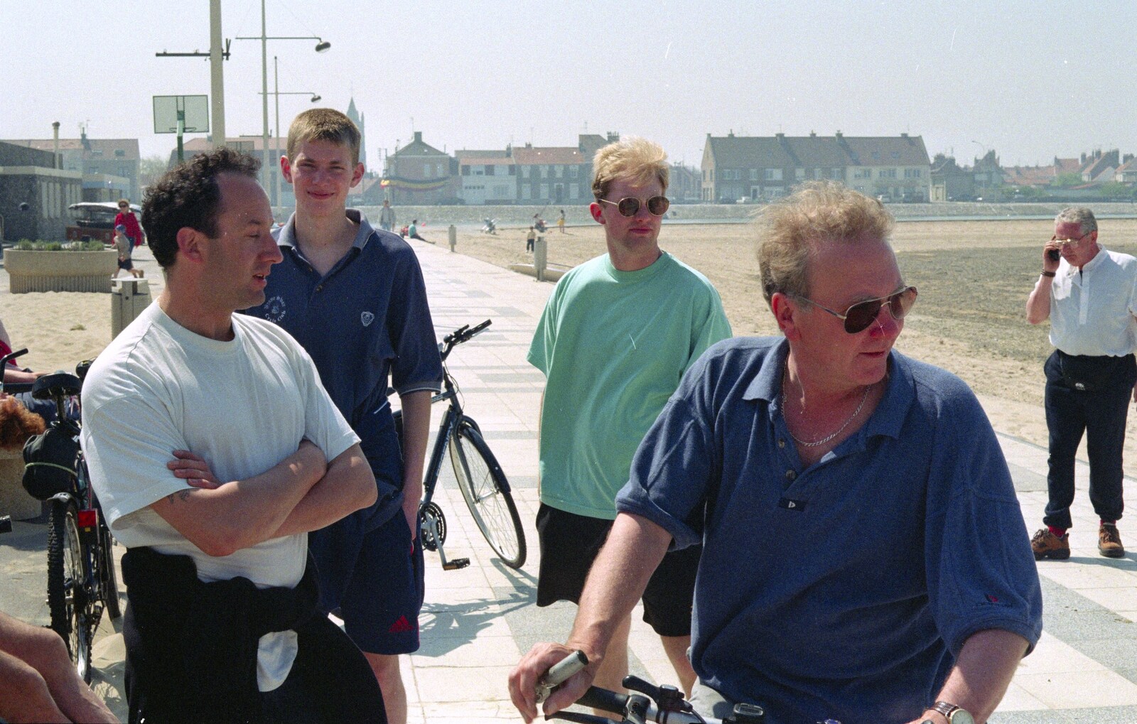 DH, Phil, Paul, John Willy and Bomber Langdon from A BSCC Bike Ride to Gravelines, Pas de Calais, France - 11th May 2000