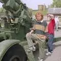 Wavy stands on some sort of artillery piece, A BSCC Bike Ride to Gravelines, Pas de Calais, France - 11th May 2000