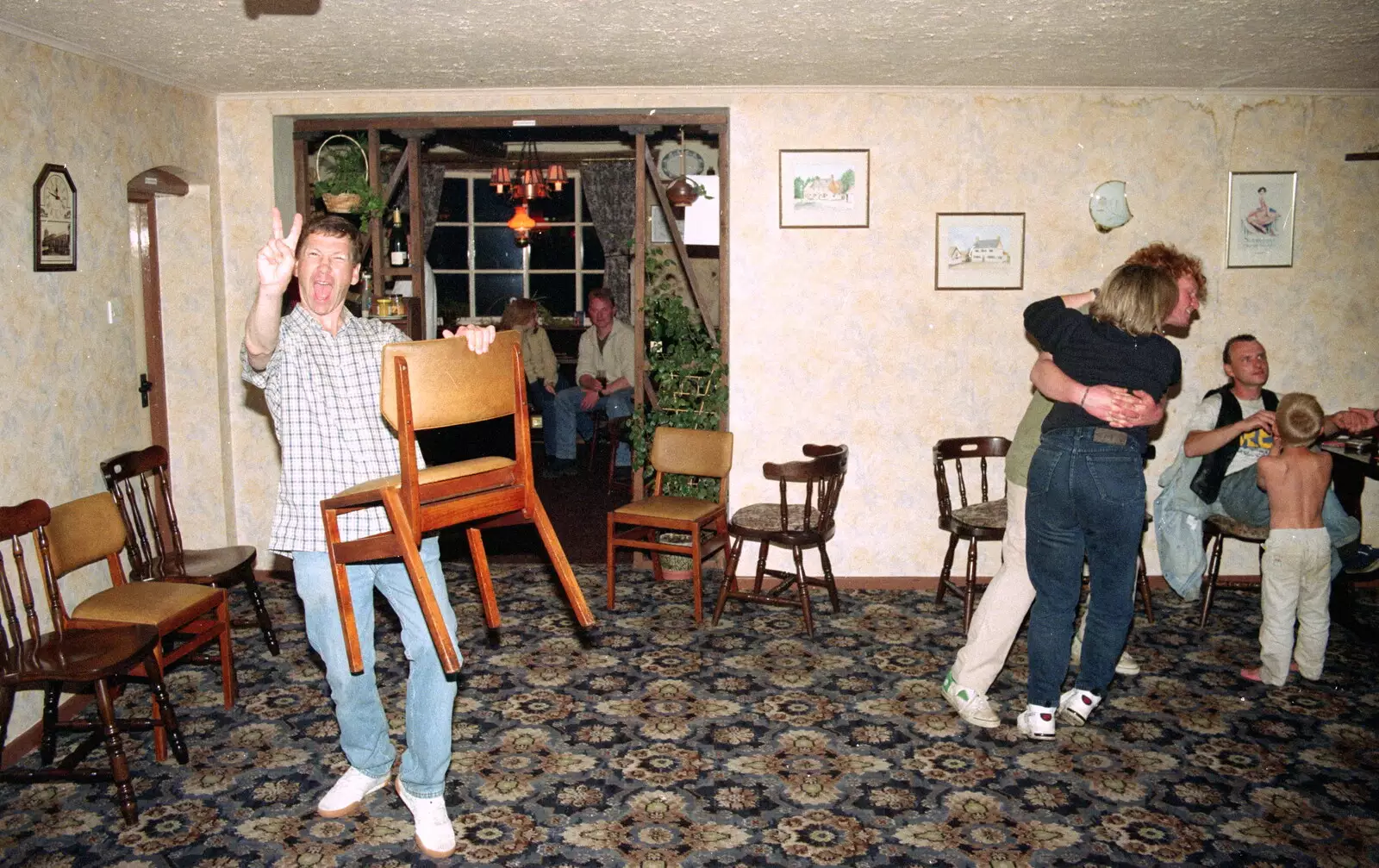 Apple and his legendary 'chair dance' moment, from Wavy's Thirtieth Birthday, The Swan Inn, Brome, Suffolk - 24th May 2000