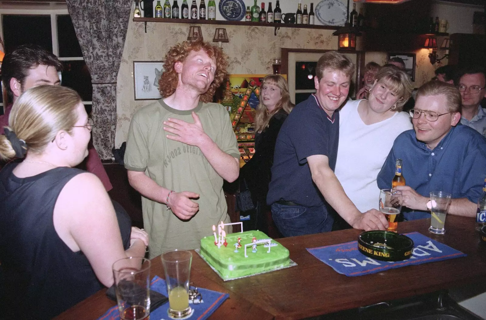 Wavy is overwhelmed, from Wavy's Thirtieth Birthday, The Swan Inn, Brome, Suffolk - 24th May 2000