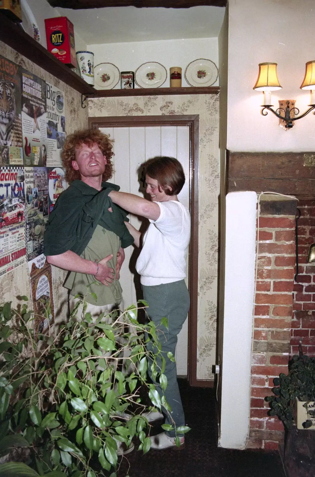 Pippa checks Wavy over, from Wavy's Thirtieth Birthday, The Swan Inn, Brome, Suffolk - 24th May 2000