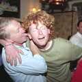 John Willy gives Wavy's ear a bit of tongue, Wavy's Thirtieth Birthday, The Swan Inn, Brome, Suffolk - 24th May 2000