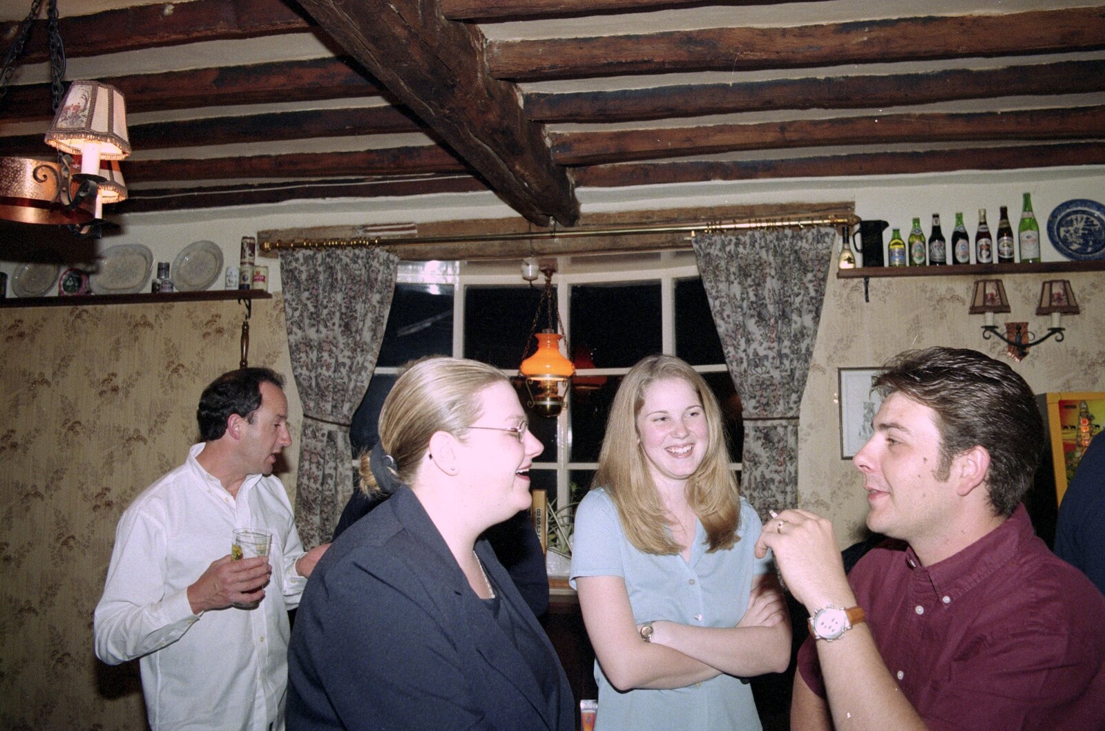 Helen, Lorraine and Neil from Wavy's Thirtieth Birthday, The Swan Inn, Brome, Suffolk - 24th May 2000