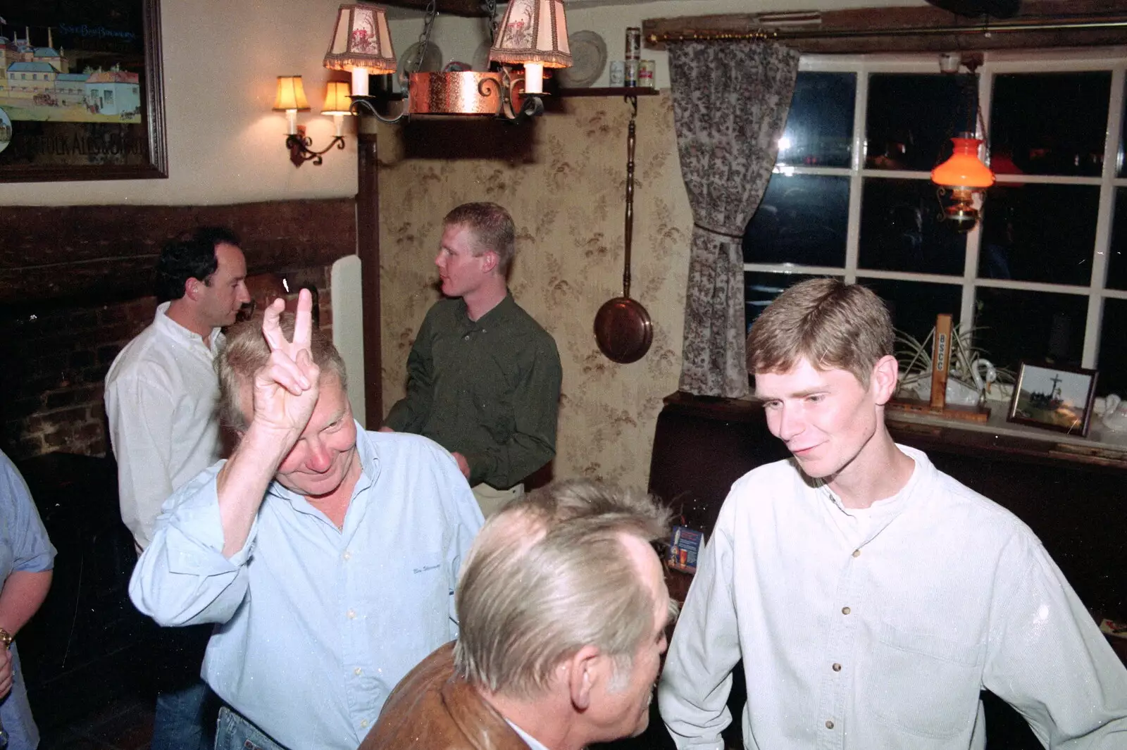 John Willy does rabbit ears, from Wavy's Thirtieth Birthday, The Swan Inn, Brome, Suffolk - 24th May 2000