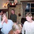 John Willy does rabbit ears, Wavy's Thirtieth Birthday, The Swan Inn, Brome, Suffolk - 24th May 2000